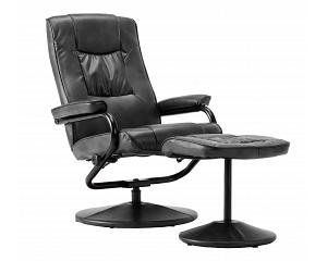 Black Faux Leather Office Swivel Reclining Chair